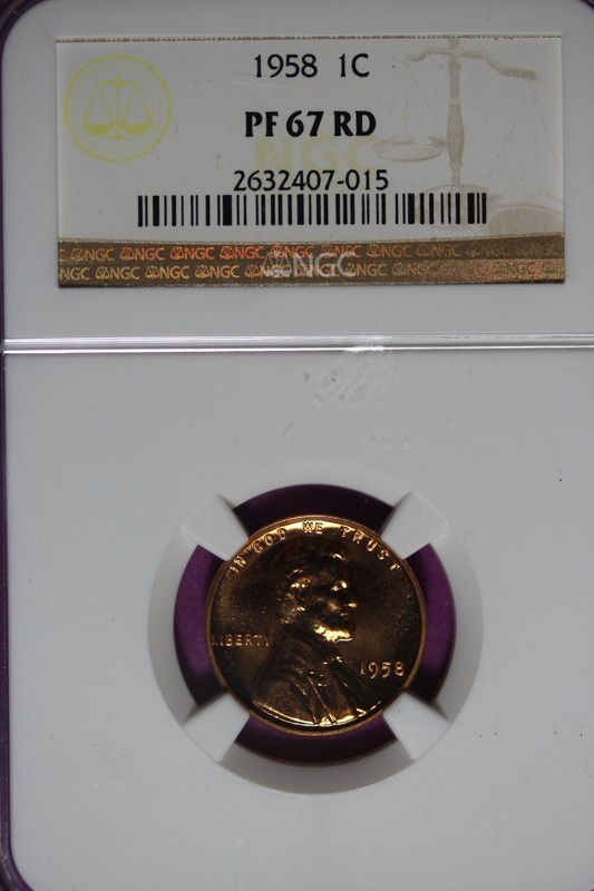 1958 NGC PF67 RD LINCOLN WHEAT CENT #B51632