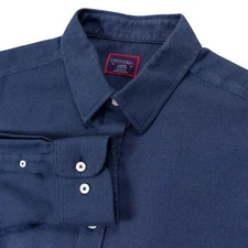 UNTUCKit Veneto Mens L Green Blue Textured Wrinkle Free Cotton Button Up Shirt