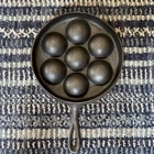 Vintage Lodge Cast Iron Aebleskiver Pan Danish Pancake Egg Poacher 32D H
