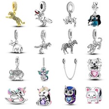 MULA 925 Sterling Silver Equestrian Charm CZ Horse Dog for Women's Bracelet