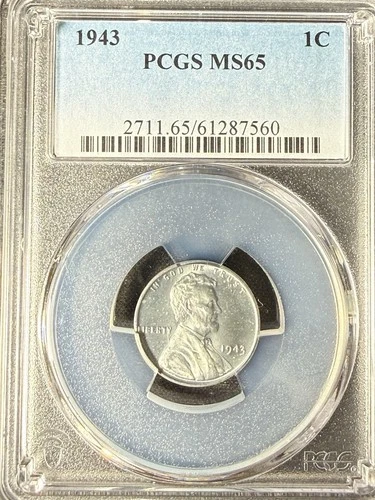 1943 steel wheat penny PCGS MS65