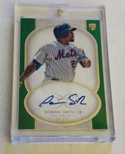 2018 Topps Definitive DOMINIC SMITH Green Rookie Auto Autograph /25 Mets 📈🔥