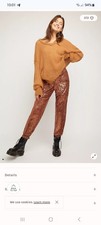 Free People Morelia Sequin Joggers Womens Size Med High Rise Bronze Pants New