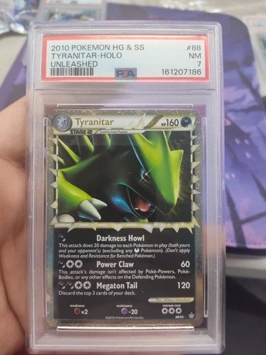 2010 POKEMON HEARTGOLD & SOULSILVER UNLEASHED #88 TYRANITAR-HOLO PSA 7
