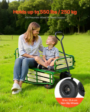 Pull-Along Wagon for Kids, 39 in Toddler Wagons with Foldable Wooden Panel Ha