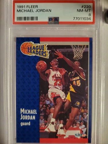 1991 Fleer League Leaders Michael Jordan #220 PSA 8 Chicago Bulls