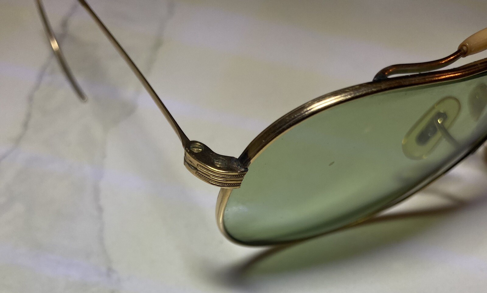 Vintage American Optical AO Ful-Vue Light Green 1/10 12k GF Aviator w/Case image 4