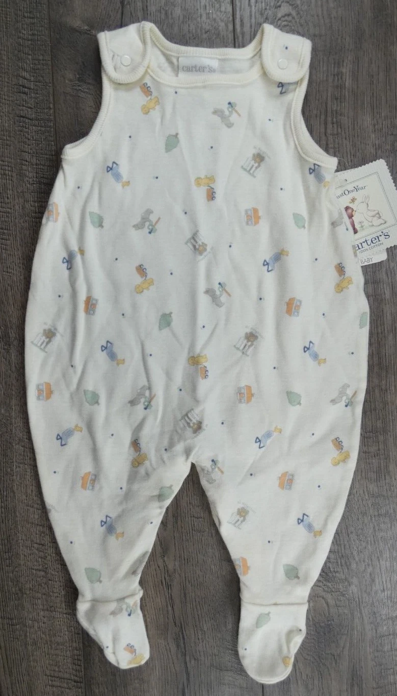Baby Girl Clothes New Vintage Carter's 0-3 Month Bunny Dog Footed Outfit