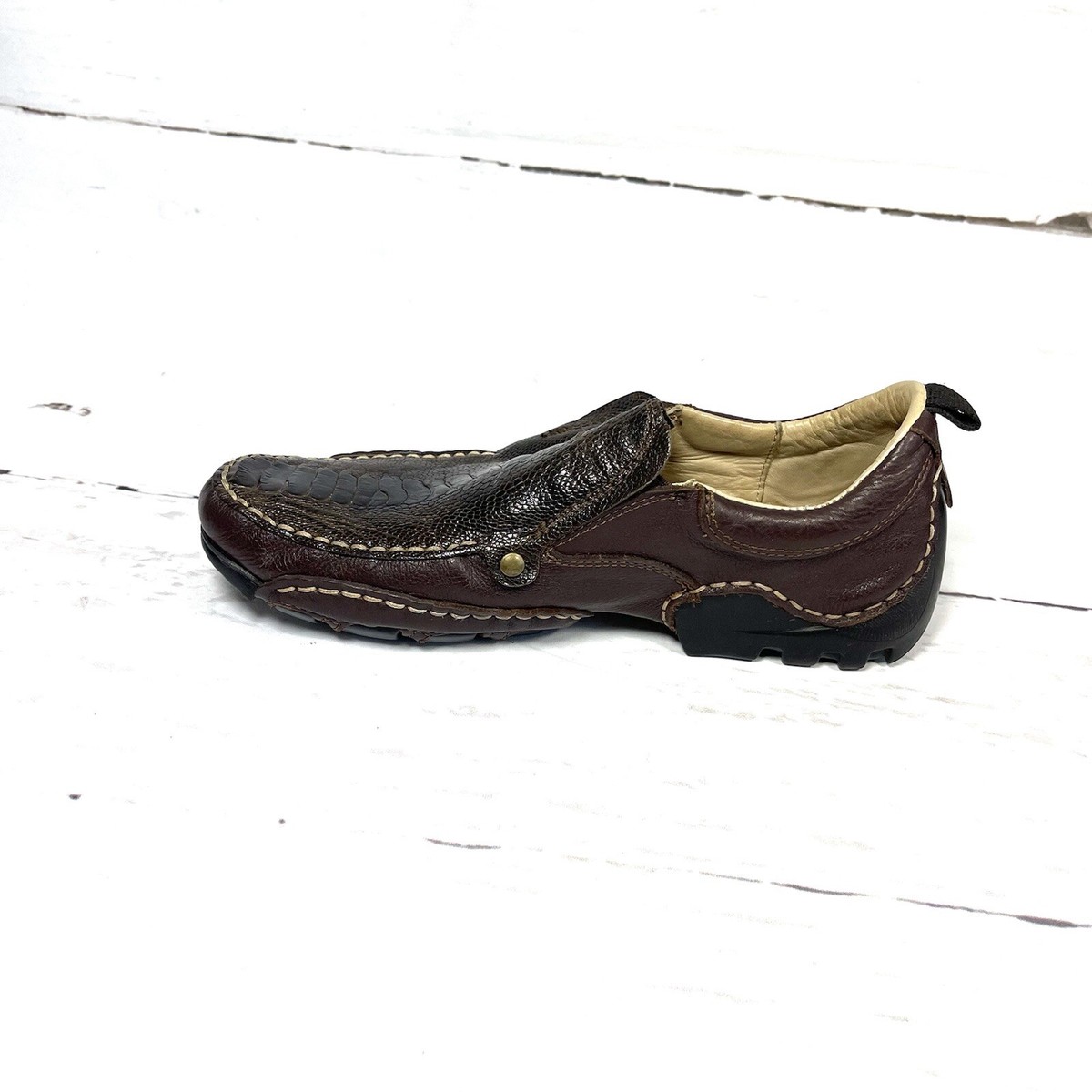 Belvedere Loafers Mens Size 9 Black Genuine Ostrich Leather Driving Moc. Brown Genuine Ostrich Bit Loafer Shoes by Belvedere – Suits  main image 3
