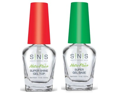 SNS Dip Liquid Nutri-Plus- Super Gel Base w/ Cal&Vit E and Super Shine Gel Top