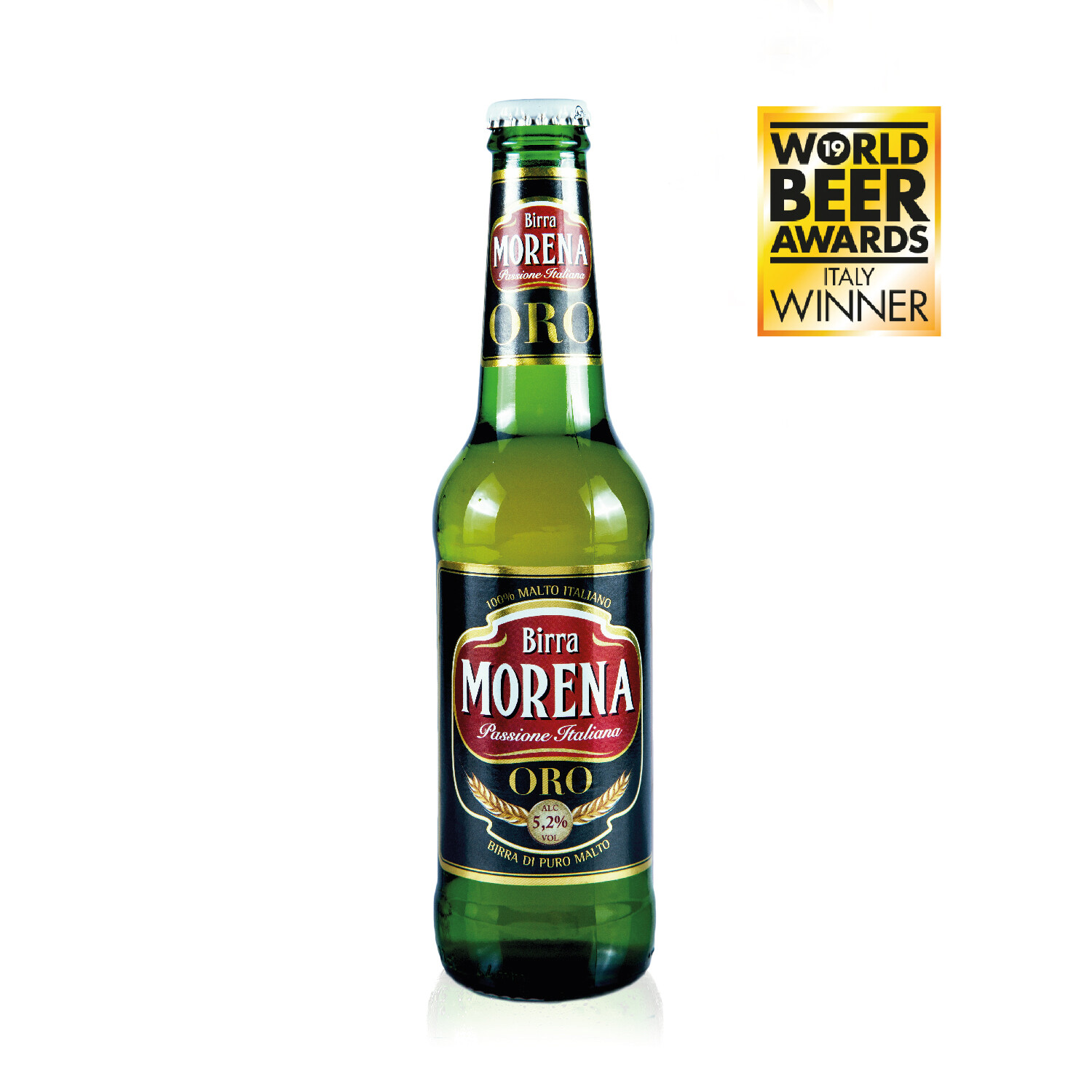 Birra Morena Oro 33cl cassa da 24 - Birra di Puro Malto - 5,2% Alc.Vol.