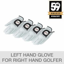 Kirkland Signature Premium Leather Golf Glove for Left Handed - 4-Pack, White, L