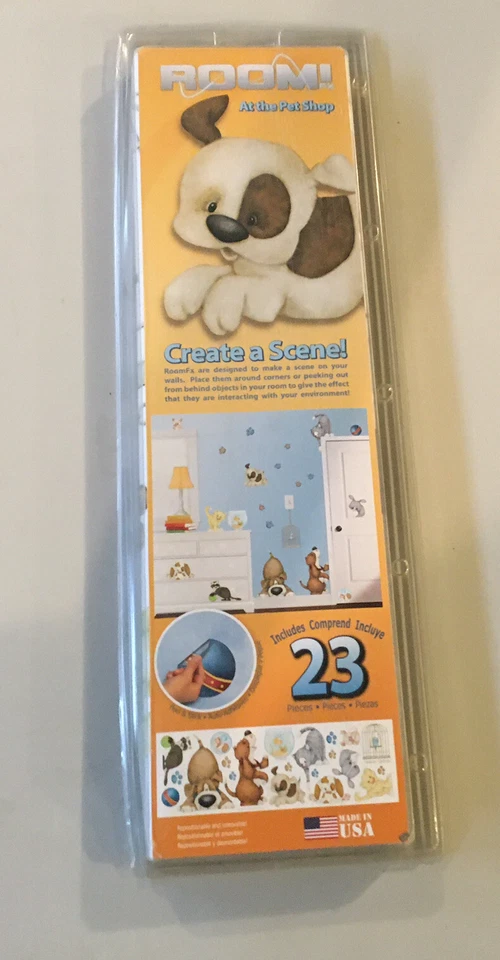 23 Novos DECALQUES DE PAREDE NA PET SHOP Filhotes Gatinhos Cães Gatos Adesivos Decoração Infantil - Imagem 3 de 4