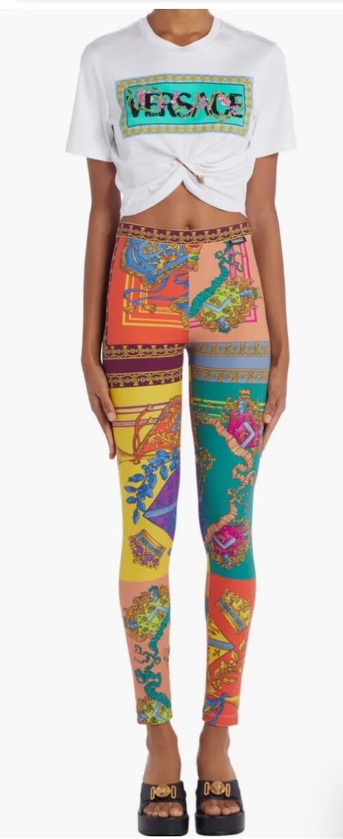 Versace Royalty Scarf-Print Leggings Eur 40 /US 4(small). | eBay