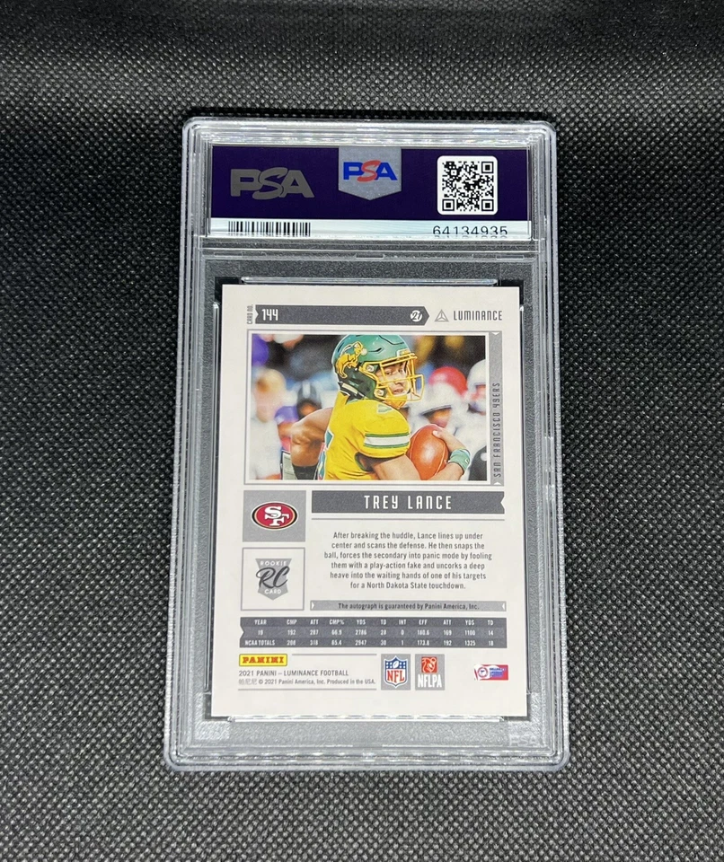 2021 LUMINANCE TREY LANCE BLUE FOIL AUTO SP RC #’d 19/50! 49ERS! PSA 9 POP 1 - Image 2 of 2