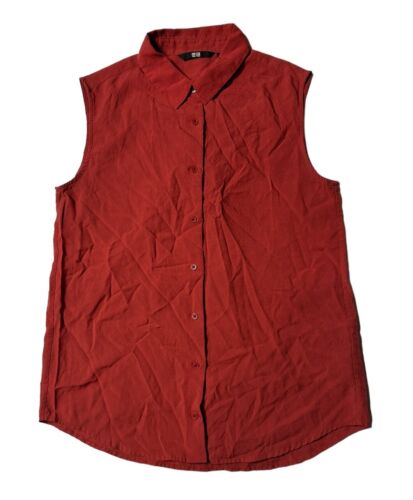 Preowned- Uniqlo Sleeveless Button Front Blouse W… - image 1