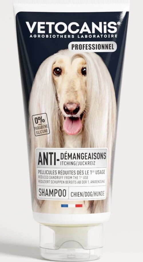 VETOCANIS shampoing chien anti démangeaisons 300ml pour pelage sensible
