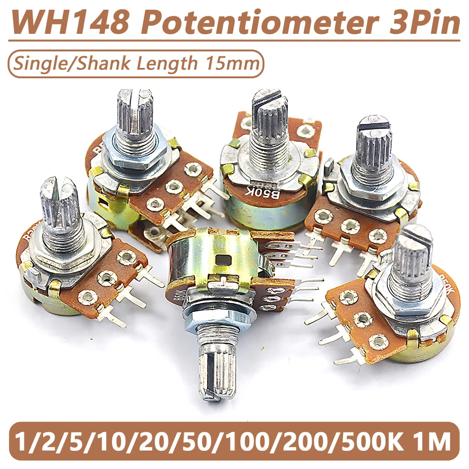 1/2/5/10/20/50/100/200/500K 1M Variable Resistor Adjustable Linear Potentiometer - Image 2 of 4