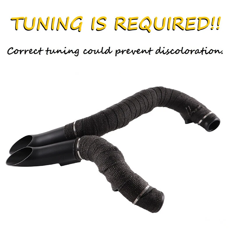 2" LAF Exhaust Pipes w/ Torque Cone for Harley Sportster Softail Black Wrapped - Image 3 of 4