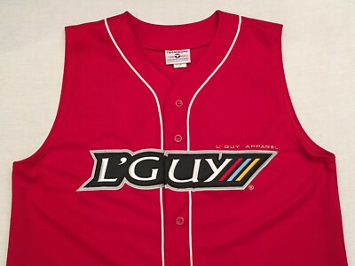 XLサイズTeamwork Athletic Sleeveless Jersey TEAMWORK ATHLETIC APPAREL Men's Red Embroidered L'Guy Sleeveless
