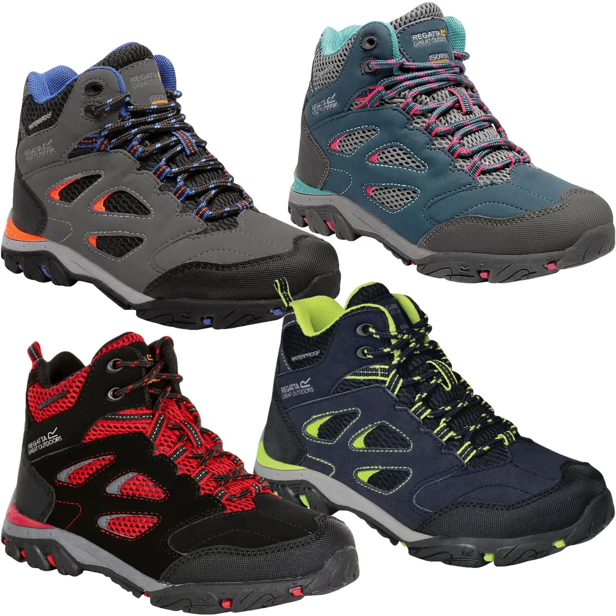 Regatta Kids Holcombe Mid Junior Outdoor Waterproof Walking Hiking Boots RRP £70