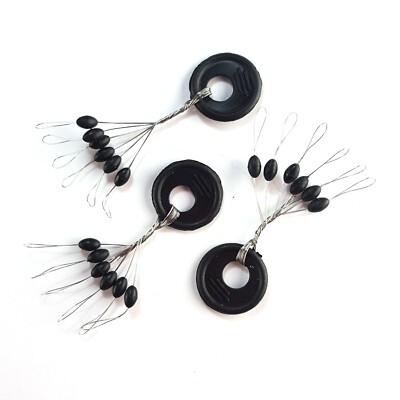 Tight Line Sliding Float Stops schwarz Fass Gummi Größe S M L Pufferperle