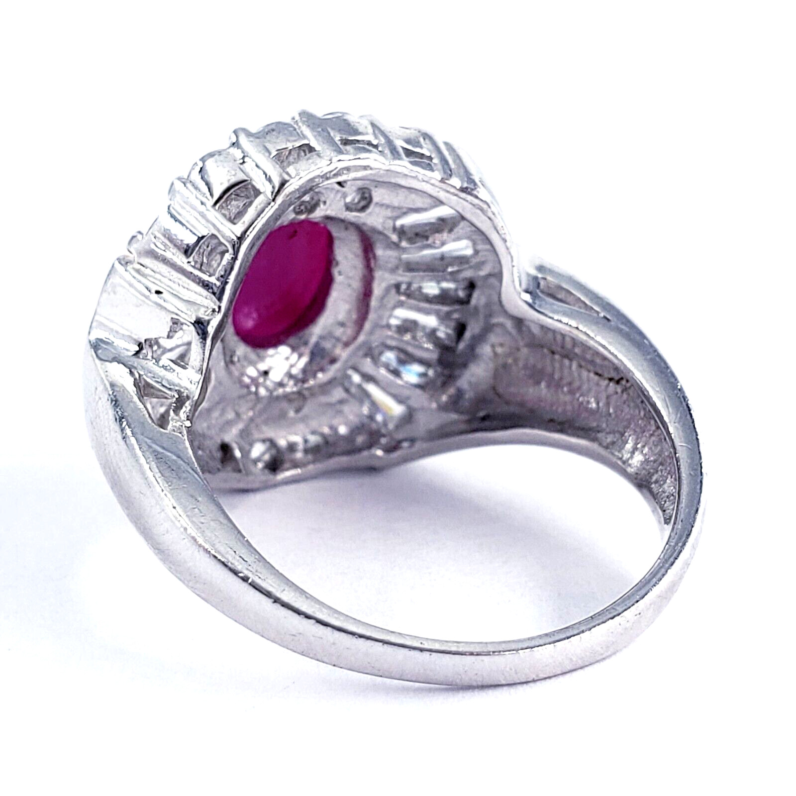925 Sterling Silver Star Ruby CZ Ring Womens Size… - image 8
