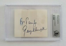 George Plimpton Signed & Slabbed Cut Signature Author The Bogey Man BAS