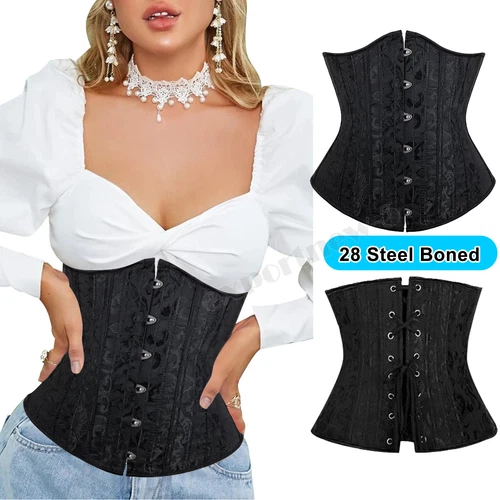 Bustier Corsé Top Mujeres Sobre Busto Con Cordones Cintura Deshuesada Entrenador Lencería Burlesca - Imagen 19 de 32