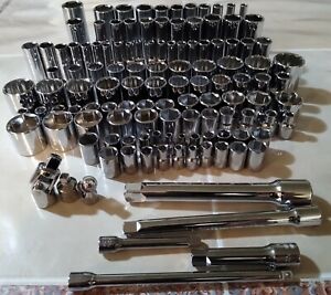 Craftsman Socket Set Tools 121pc 1 4 3 8 1 2 Dr Sae Mm Ratchet Wrench Set New Ebay