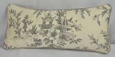 Corded Accent Pillow made w Ralph Lauren Saint Honore Gray Floral Fabric 15x7