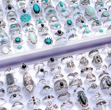 Wholesale 50pcs Mix Bohemia Vintage Rings Women Charm Party Gift Finger Jewelry