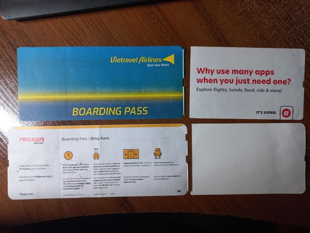 Boarding passes Malaysia, Vietnam, Turkey, Singapore - Main Image