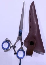 J2 Steel 6.5" 360° Swivel Thumb Ring Barber Razor Edge Hairdressing Scissors