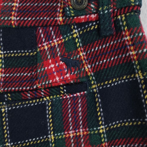 Abercrombie & Fitch Shorts Womens 00 Red Plaid Wool Flannel Lined Pockets Moose - Picture 10 of 13