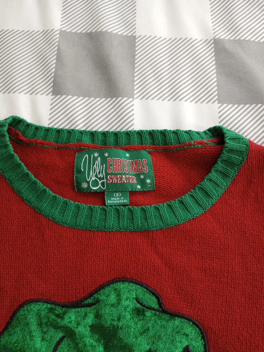 Women's Ugly Christmas Sweater Pug Candy Stripe Small