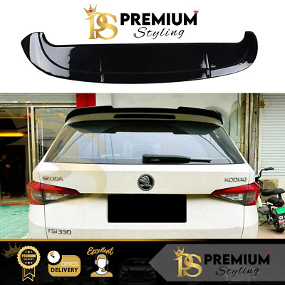 Skoda Kodiaq Glanz Schwarz Heck Dach Kofferraum Spoiler Flügel Lippe Body Kit 2017-2021.