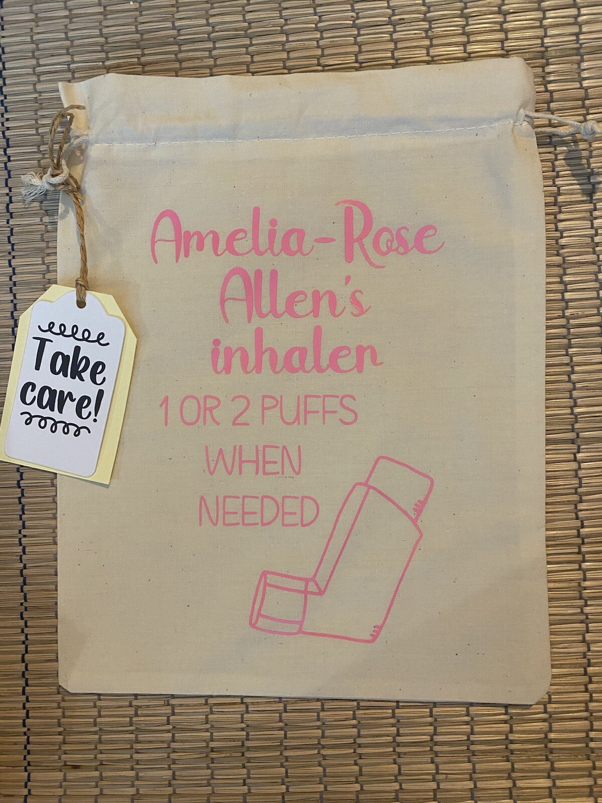 Large Asthma inhaler bag / pouch with room for spacer and mask eBay