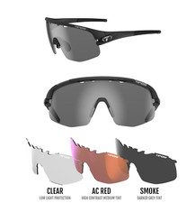 New TIFOSI Sledge 1630100101 Matte Black Sport Sunglasses  Lenses  Case Unisex