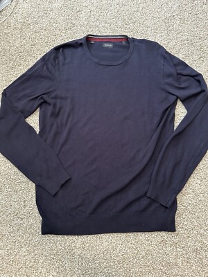 Buffalo David Bitton Pullover Sweater L Mens Long Sleeve Crew Neck Casual  Blue