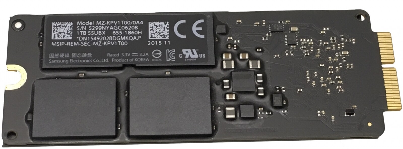 SSD - Samsung 1 TB PCIe - 655-1860 A1502 13 in A1398 15 in MacBook Pro-image