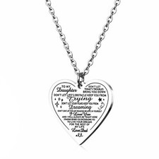 To My Daughter Necklace from Dad,Inspirational Mother's Day Gifts for Daughte...