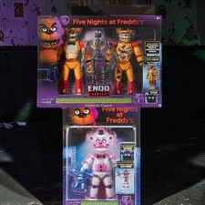 FNAF Five Nights at Freddys Glamrock Freddy Shattered  Funtime Freddy Figures