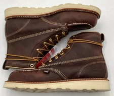 Thorogood 814-4203 Men's 6" Leather Moc Soft Toe Work Boots Brown Size 10.5 EE