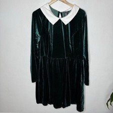 Hot Topic Green Velvet Long Sleeve Rockabilly Holiday Christmas Dress Women’s 3X