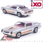 IXO IA64024 1:64 1979 CHEVROLET CAMARO Z/28 (SILVER WITH ORANGE STRIPES)
