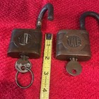 Yale Keyed Padlocks w/ 2 Keys Lot of 2 Antique Brass Brown/Black YA-870 — photo 2