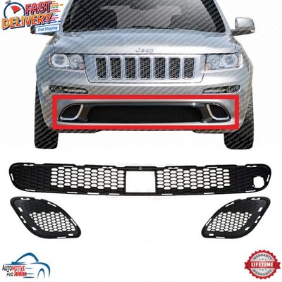 NEW FRONT GRILLE AND BUMPER INSERT LEFT RIGHT FOR 2012-2013 JEEP GRAND CHEROKE