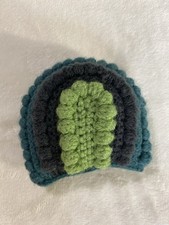 Handmade Crochet Rainbow Blue, Green, and Brown Plush, Thoughtful,Cute Gift Love