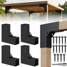 4 Pezzi Kit Staffe Fai da Te pergola, Staffe Angolari a Forma di L a 2 Vie per 4" X 4" (Actua